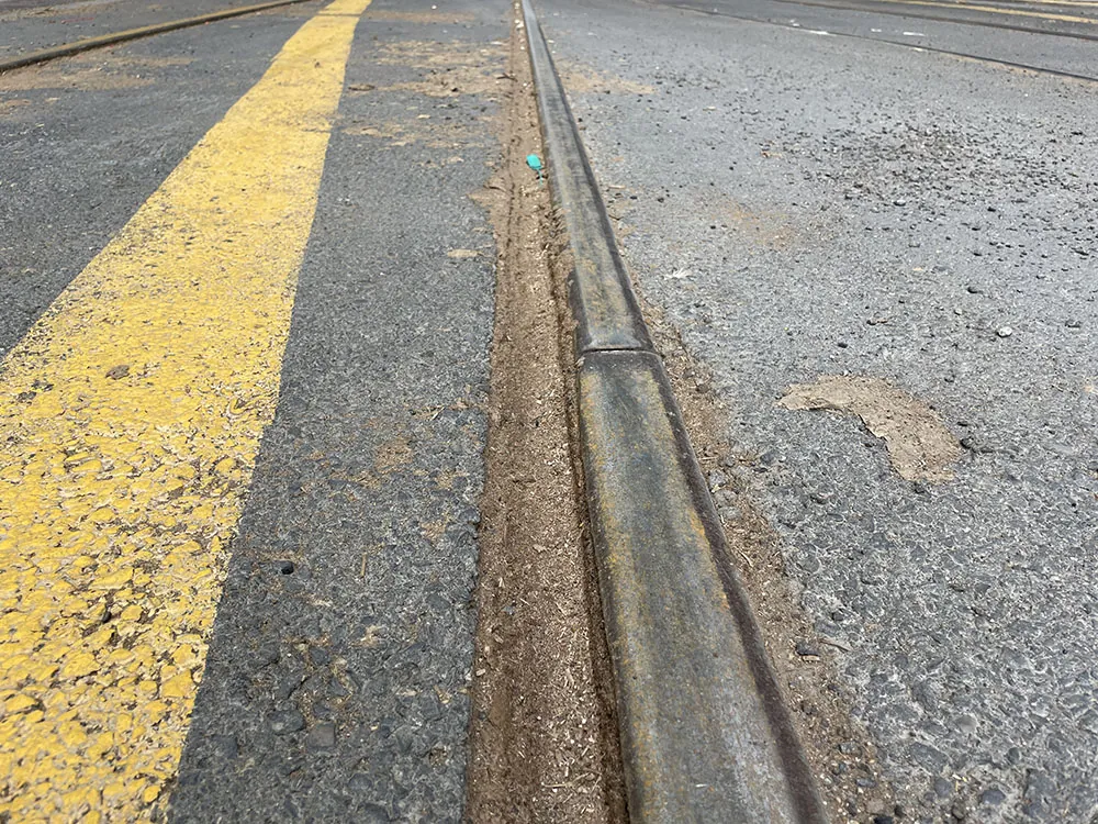 Railway corridor inside the PCA mill before paving