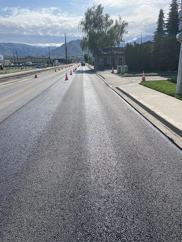 Freshly paved asphalt on Walla Walla Avenue in Wenatchee