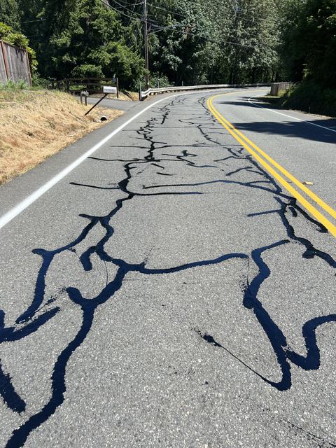 City streets in Bothell, WA: crack seal (photo 1)