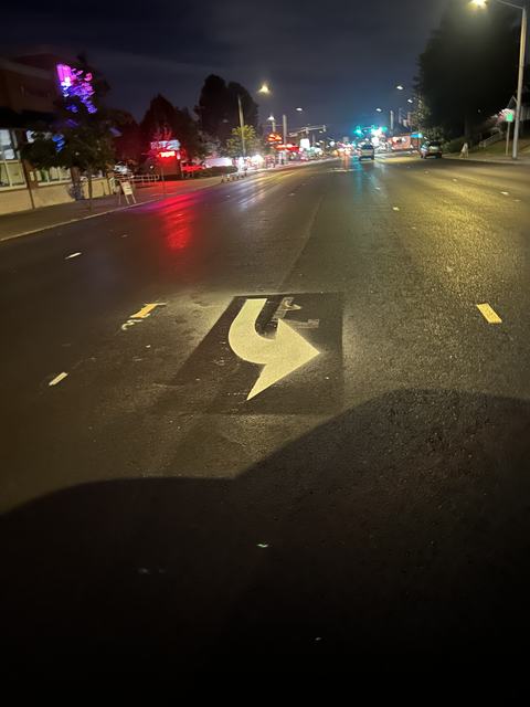 City streets in Everett, WA: night overlay and pavement markings (photo 2)