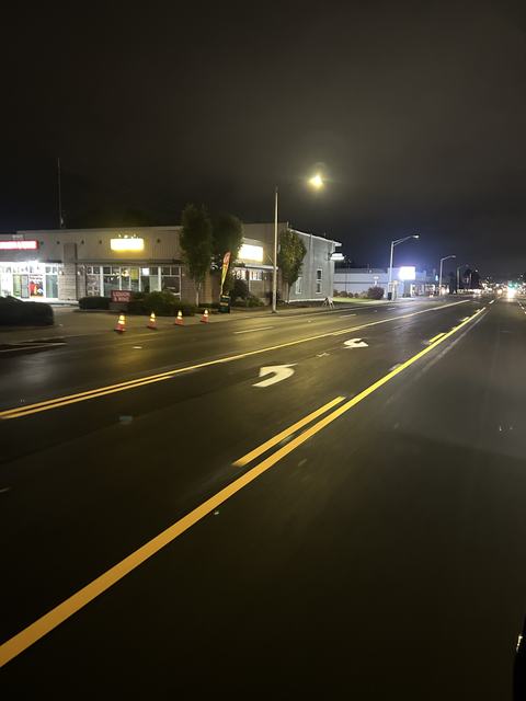 City streets in Everett, WA: night overlay and pavement markings (photo 3)