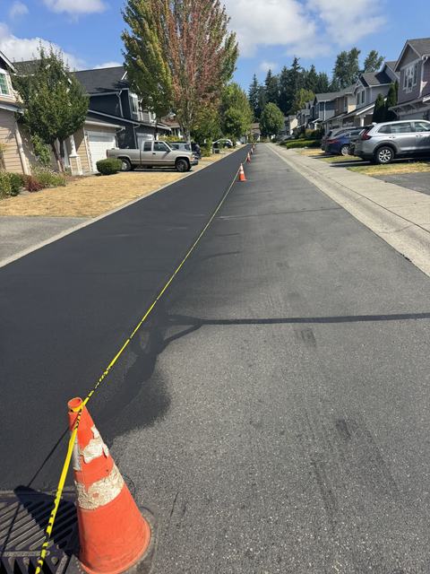 HOA community in Mill Creek, WA: patching, sealcoat and striping (photo 2)