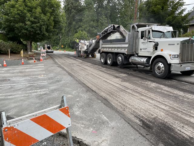 City neighborhood streets in Woodinville, WA: overlay preparation (photo 2)